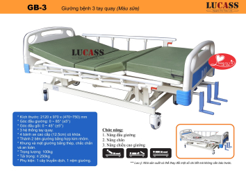 Giường 3 Tay Quay Lucass GB-3