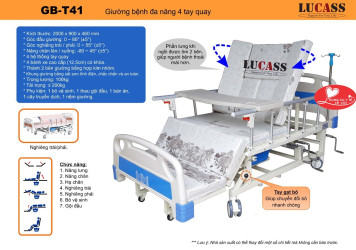 Giường Bệnh Nhân 4 Tay Quay Lucass GB-T41 (GB-8A)