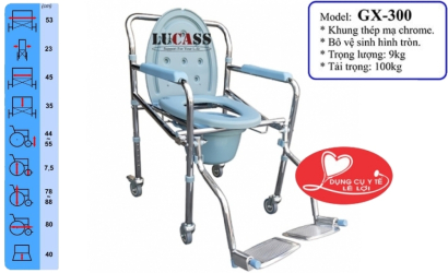 Ghế Bô Bánh Xe Có Gác Chân Lucass GX-300
