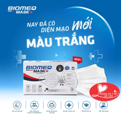 Khẩu Trang Y Tế 4 Lớp Kháng Khuẩn Biomeq (Trắng)