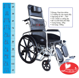 Xe Lăn Nhôm Đa Năng Bánh Mâm Lucass X-7L